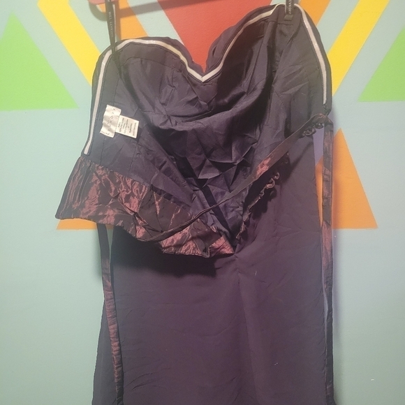 Bill Levkoff Women's Plum Chiffon Strapless Midlength Bridesmaid Gown Size 4 - Picture 14 of 16